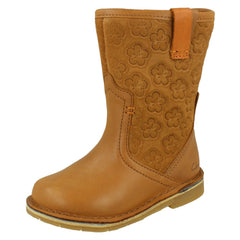 Girls Clarks Casual Mid Calf Boots Comet Pop
