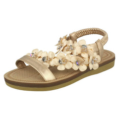Ladies Anne Michelle Flower Trim Sandals