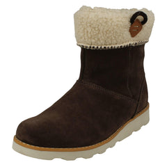Girls Clarks Teddy Inspired Fur Cuff Boots Crown Loop