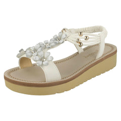 Ladies Savannah Flower Beaded Sandals