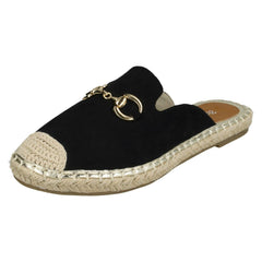 Ladies Spot On Closed Toe Espadrilles F2261