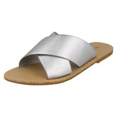 Ladies Savannah Flat X Strap Mules