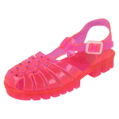 Girls Spot On Jelly Sandals With Diamante Detail