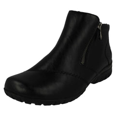 Ladies Rieker Dual Zip Fleece Lined Ankle Boots L4663
