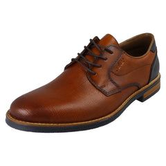 Mens Rieker Brown Leather Lace Up Shoes 13504