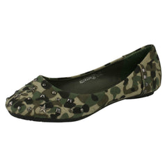 Girls Spot On Studded Ballerina Flats