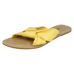 Ladies Leather Collection Knot Vamp Mule Sandals