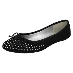 Ladies Spot On Jewel Design Ballerinas
