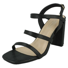 Ladies Spot On Strappy High Heel Sandal F1R2043