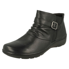 Ladies Clarks Buckle Detailed Ankle Boots Cora Rouched