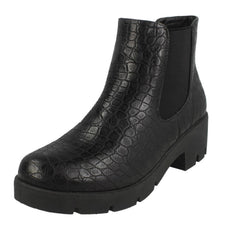 Ladies Spot On Chunky Ankle Boots F50986