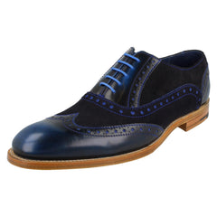 Mens Barker Blue Lace Up Leather Brogue Shoe - Grant