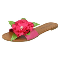 Ladies Spot On Flower Detail Sandals