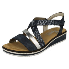 Ladies Rieker Wedge Heeled Sandals V3663