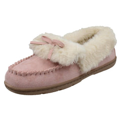 Ladies Clarks Moccasin Warm Lined Slippers Leno Cosy