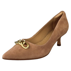 Ladies Clarks Chain Detailed Kitten Heeled Shoes Violet55 Trim