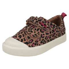 Girls Clarks Pattern Detailed Canvas Shoes City Bright