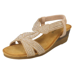 Ladies Savannah Wedge Heeled Sandals F12127