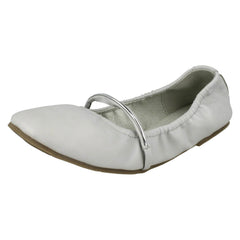 Ladies Spot On Rouched Topline Flat Ballerinas F80270