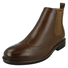 Mens Thomas Blunt Low Heel Brogue Boots A3085