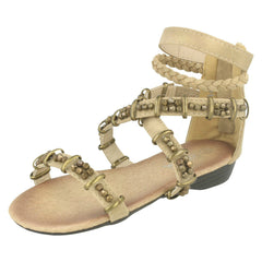 Girls Spot On Zip Up Sandals