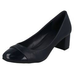 Ladies Spot On Mid Heel Court Shoes
