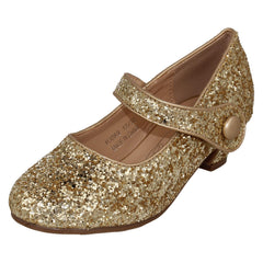 Girls Spot On kitten Heel Ankle Strap Party Shoes H3089