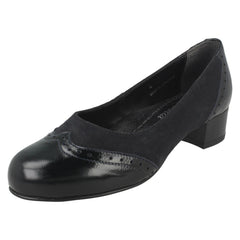 Ladies Da Bella Slip On Block Heel Court Shoes - Jules