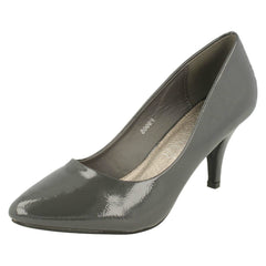 Ladies Spot On Patent Court Shoes