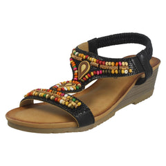 Ladies Savannah Wedge Heeled Sandals F12125