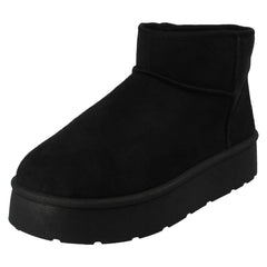 Ladies Spot On Wide Fit Ankle Boot Slippers F4472