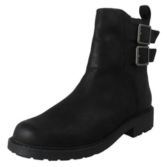 Ladies Clarks Buckle Detailed Zip Fastening Leather Ankle Boots Orinoco2 Bay