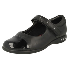 Girls Clarks Studded Strap School Shoes Prime Walk