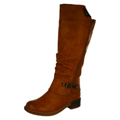 Ladies Rieker Knee High Boots Warm Lining With Rieker Tex 94652