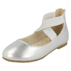 Girls Spot On Crossed Strap Ballerinas