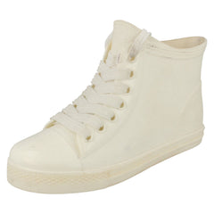 Ladies Spot On Lace Up Sneaker Style Ankle Wellington Boots
