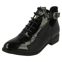 Ladies Spot On Cut Out Ankle Boots