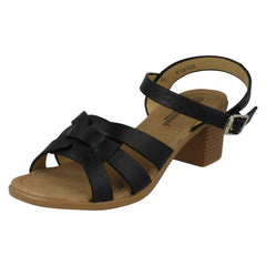 Ladies Savannah Buckle Fastening Heeled Summer Sandals F12102
