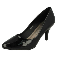 Ladies Spot On Patent Court Shoes