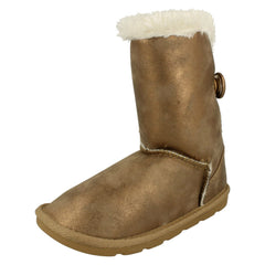 Girls Spot On Faux Fur Lined Winter Boots