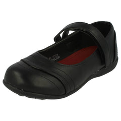 Girls Spot On Flat School Shoes H2278