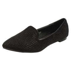 Ladies Spot On Gem Detailing Casual Shoes
