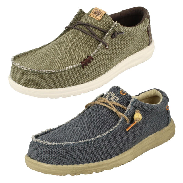 Mens Hey Dude Lace Up Casual Shoes Wally Braided