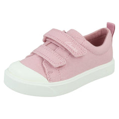 Girls Clarks Pattern Detailed Canvas Shoes City Bright