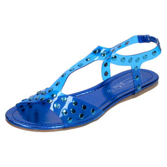 Ladies Spot On Flat Studded Jelly Sandal