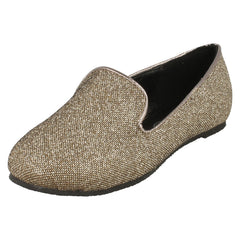 Girls Cutie Slip On Glitter Ballerina Shoes H2253