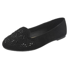 Girls Spot On Flat Slipper Cut Ballerinas H2441