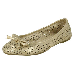 Ladies Spot On Slip On Ballerina Shoes F80037