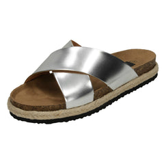 Ladies Down To Earth X Strap Mules