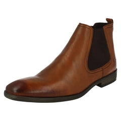 Mens Base London Pull On Chelsea Boots Saffron